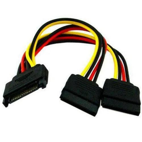 0.13m 15 Pin Sata Male to 2x Sata Female Power Splitter Cable - TIO