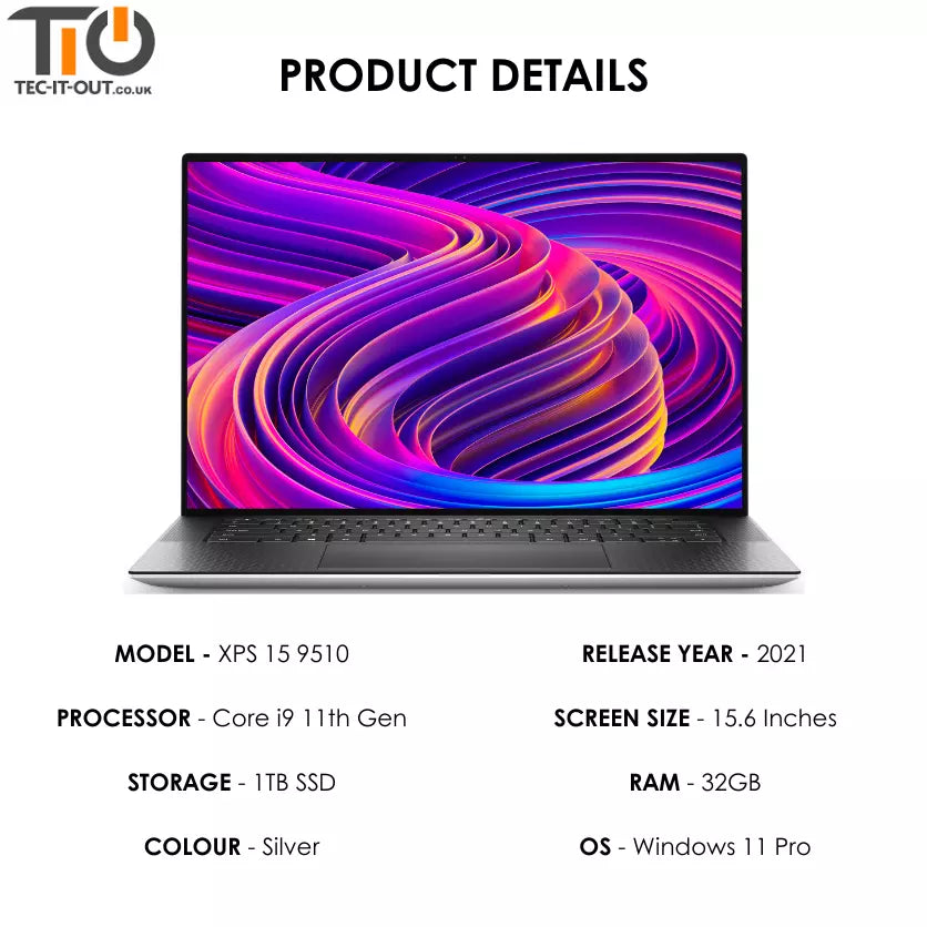 Dell XPS 15 9510 Touchscreen 15-inch Core i9-11900H (2021)-Lenovo-TIO