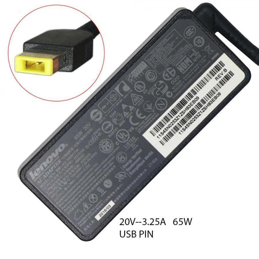 Genuine Lenovo Laptop Charger 65W AC Adapter Square Tip - TIO