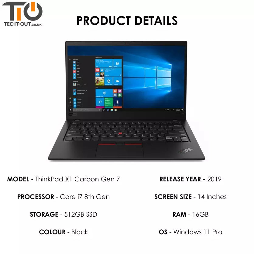 Lenovo ThinkPad X1 Carbon 7th Gen 14-inch Core i7-8565U (2019)-Lenovo-TIO