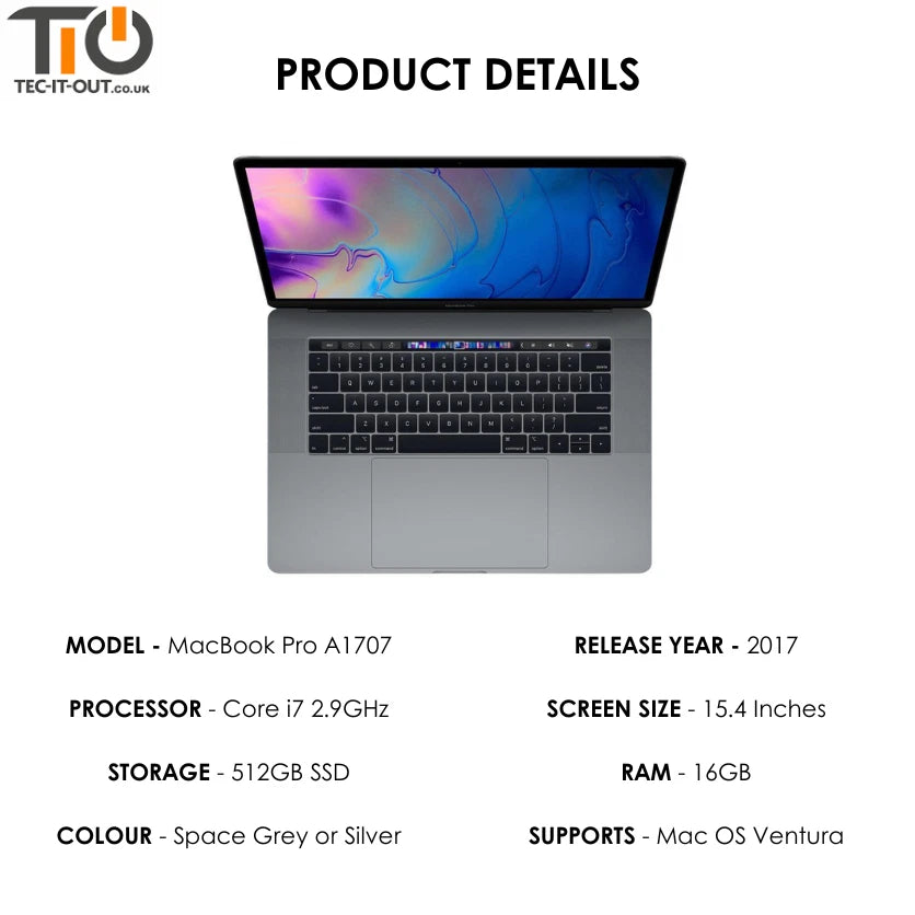 MacBook Pro 15-inch A1707 Core i7-7820HQ (2017)-Apple-TIO