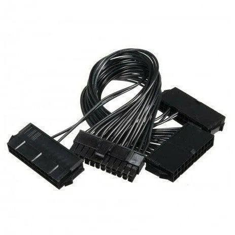 ATX 24 Pin Male 1 to 3 Ports Female Power Supply PSU Splitter adaptor Cable - TIO