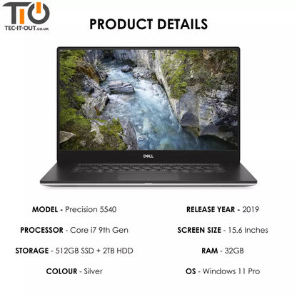 Dell Precision 5540 15.6-inch Core i7-9850H (2019)-Dell-TIO