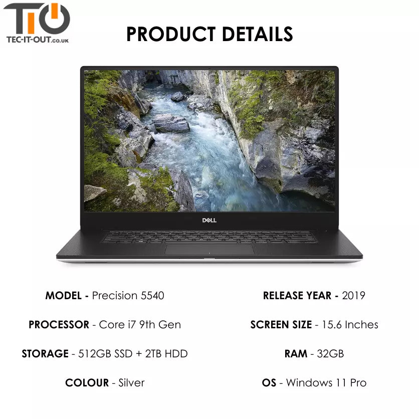 Dell Precision 5540 15.6-inch Core i7-9850H (2019)-Dell-TIO