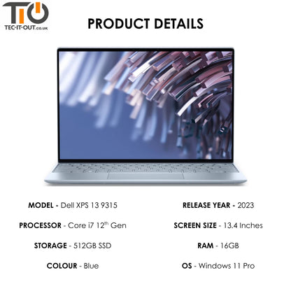 Dell XPS 13 9315 Touchscreen 13-inch Core i7-1250U (2023)-Dell-TIO