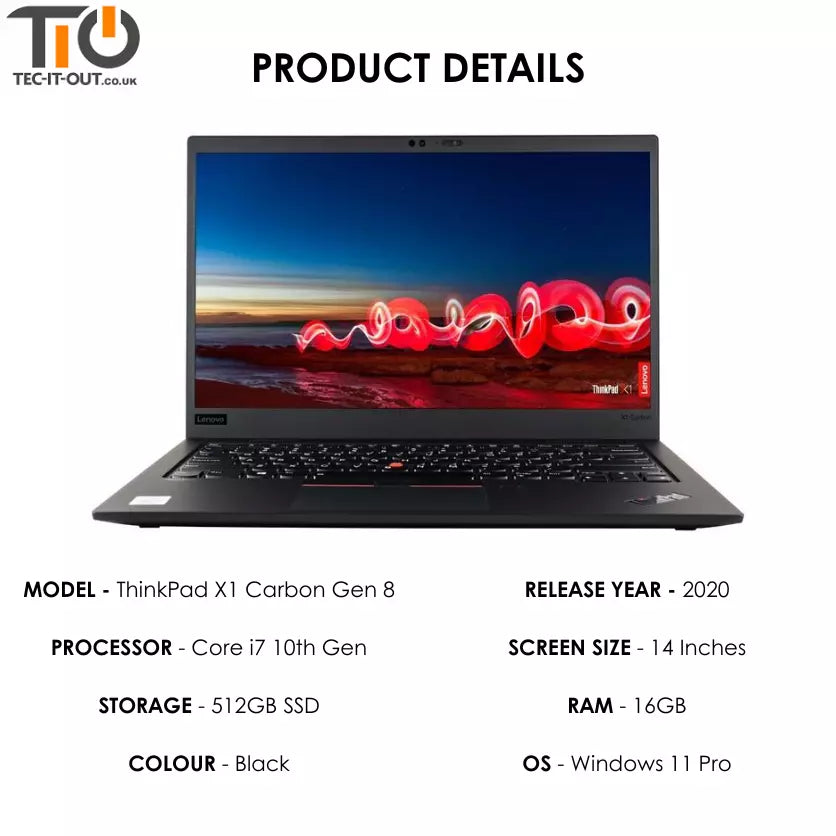 Lenovo ThinkPad X1 Carbon 8th Gen 14-inch Core i7-10510U (2020)-Lenovo-TIO