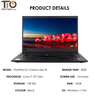 Lenovo ThinkPad X1 Carbon 8th Gen 14-inch Core i7-10510U (2020)-Lenovo-TIO