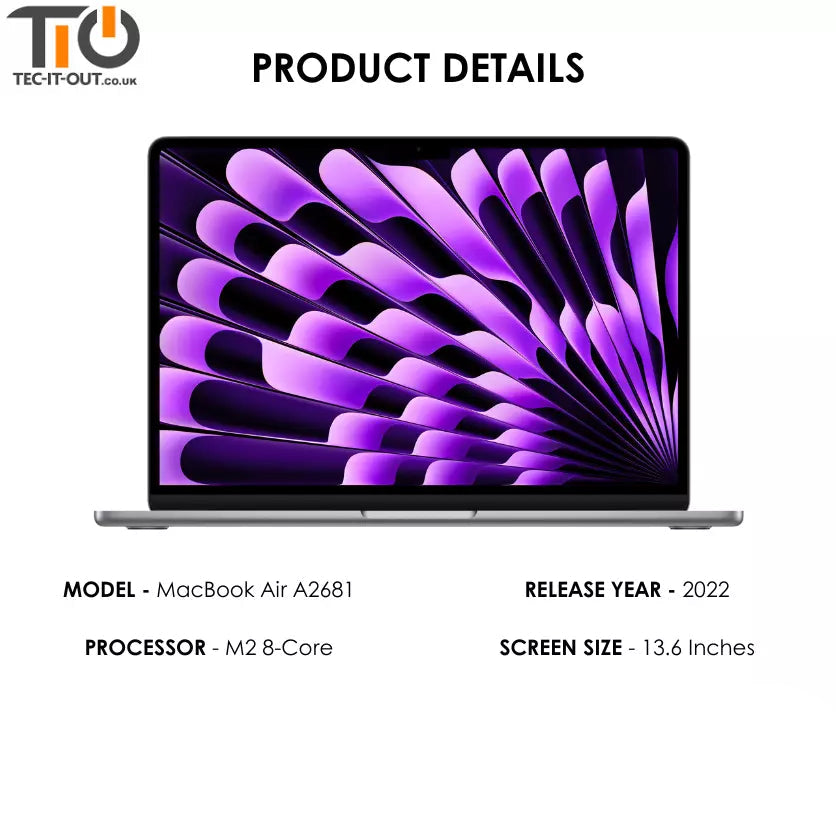 Macbook Air 13-inch A2681 Apple M2 (8-core CPU 8-core GPU) (2022) - Midnight-Apple-TIO