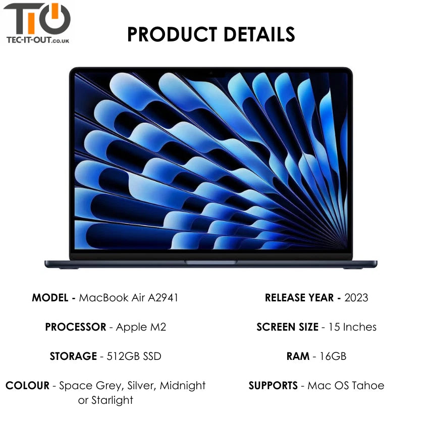 MacBook Air 15-inch A2941 Apple M2 8-core CPU 10-core GPU (2023)-Apple-TIO