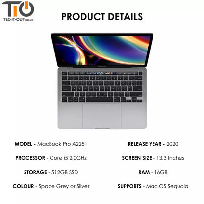 Macbook Pro 13-inch A2251 Core i5-1038NG7 (2020)-Apple-TIO