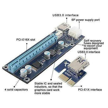 Riser Card PCE164P-N03 Ver 006C PCI-E 1X To 16X USB 3.0 - TIO